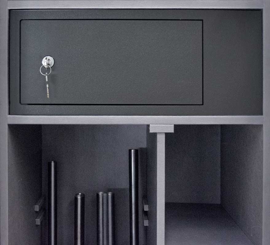 Interior safe with key lock for ammunition storage
